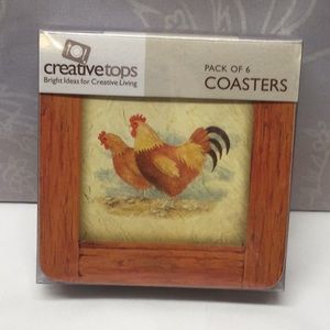 Set 6 coasters creative tops Farm fresco